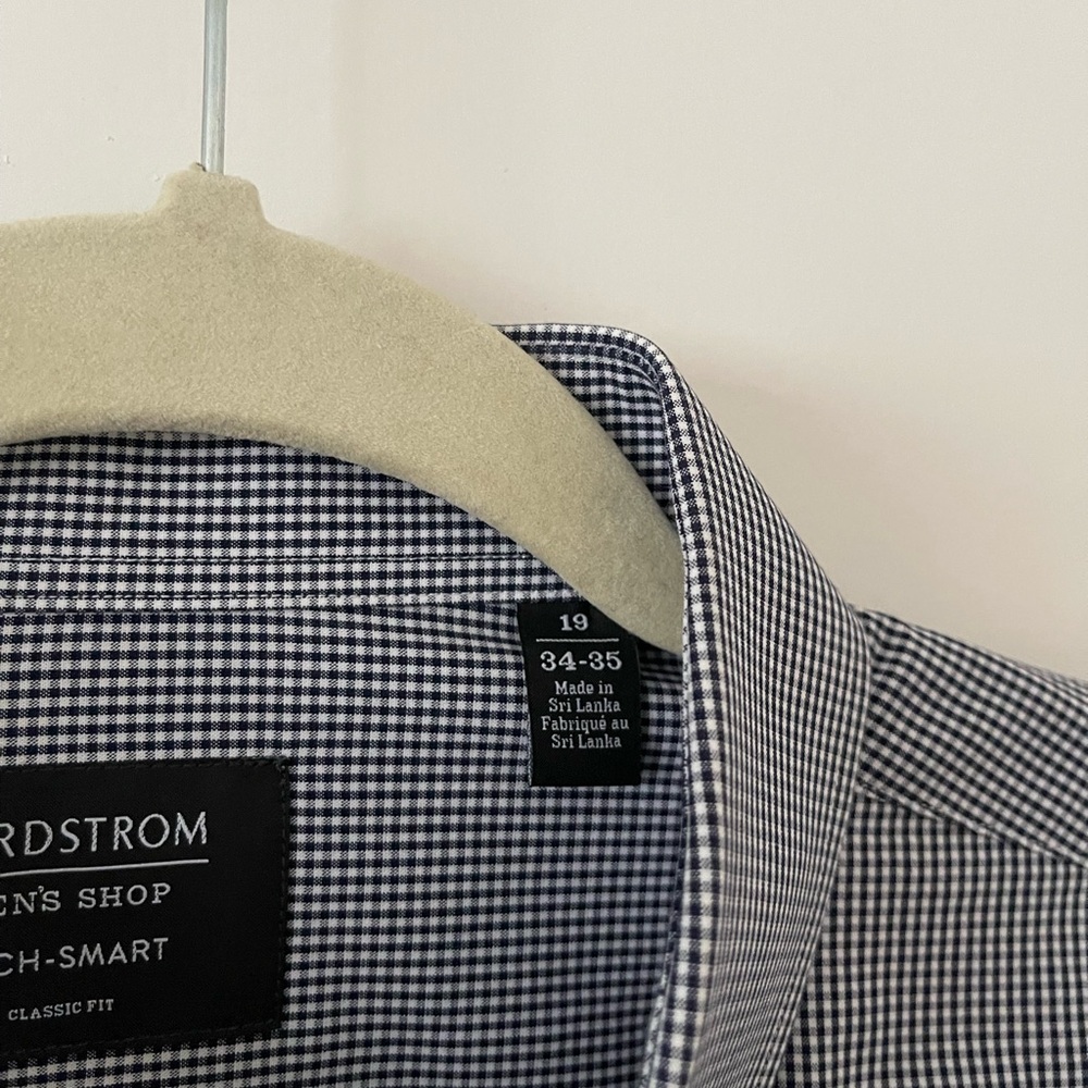 Nordstrom Men's Black and White Checkered Dress Shirt - Picture 3 of 10